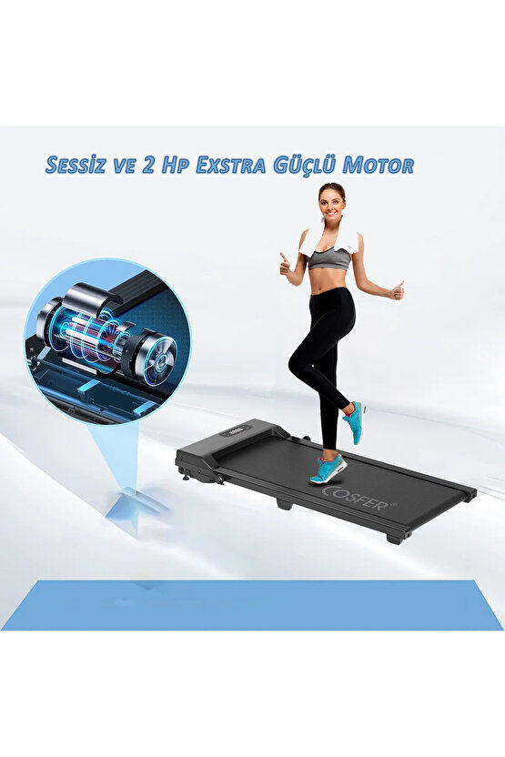 Güçlü 2 Hp Yürüyüş Ve Koşu Bandı Katlanabilen 130 Kilo Taşıma Kapasiteli 1-12 Km Hız Kumandalı