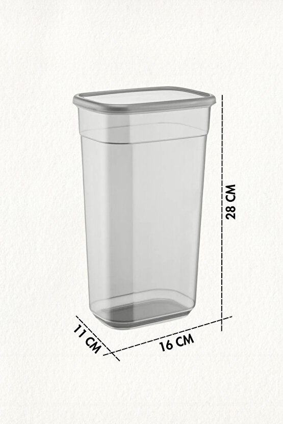 6lı 3200 ml Mega Boy Etiketli Dikdörtgen Erzak Bakliyat Saklama Kabı Seti Mikrodalga Difriz Uyumlu