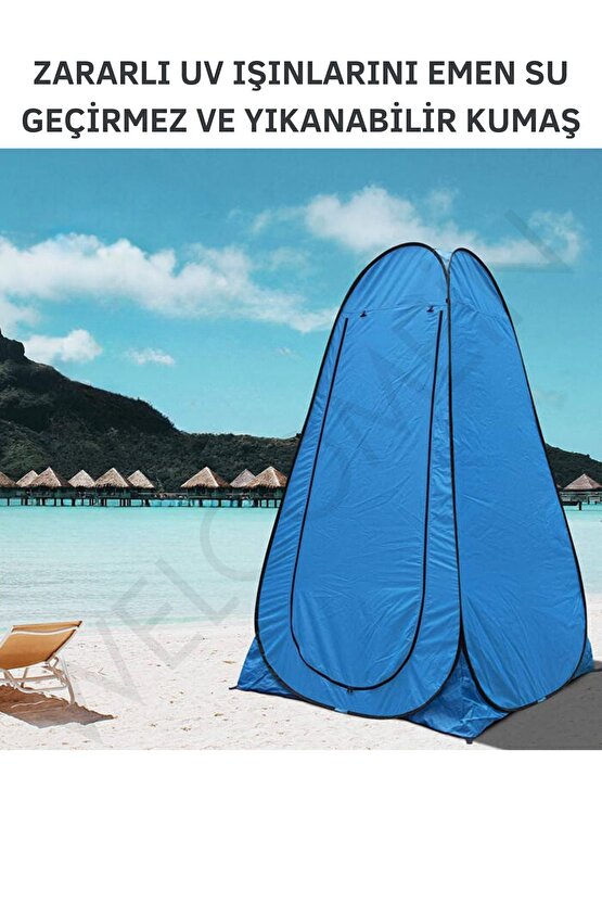 Otomatik Portatif Kamp&Plaj Duş Giyinme ve Tuvalet Çadırı 120 X 120 X 190 Cm