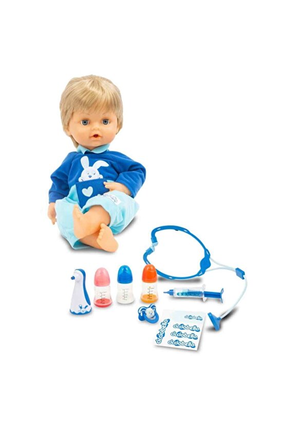 Çok Hastayım | 42 cm Hasta Et Bebek + Doktor Aksesuar Seti | Yanakları Kızaran Bebek