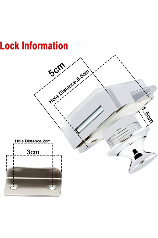 Karavan Kapı Dolap Çekmece Mobilya Yat Gemi Tekne Kilidi Krom