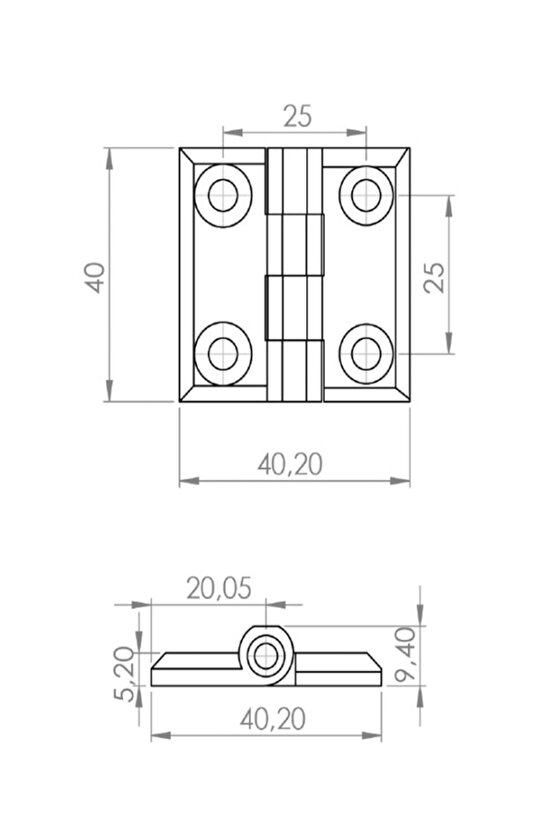 40x40 Yaprak Menteşe