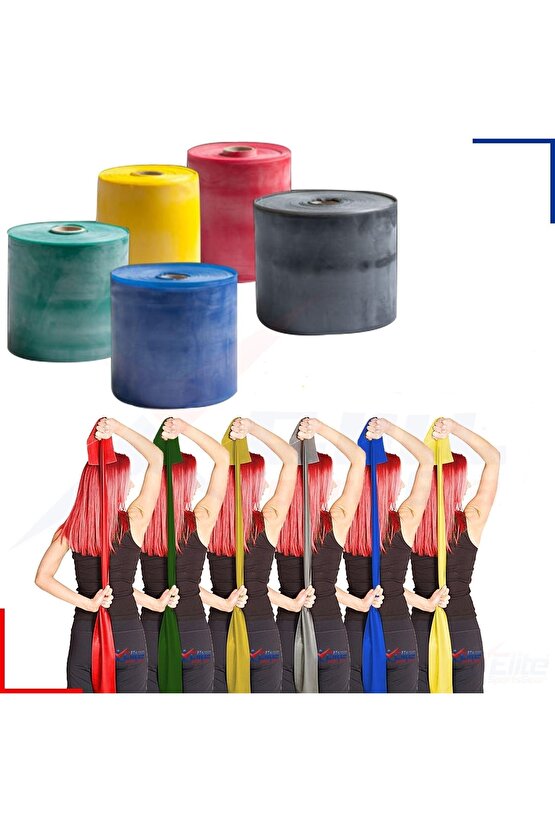 Maxi Pilates & Yoga Egzersiz Bandı , Theraband Sarı Renk(en Hafif) 1.5 Mt