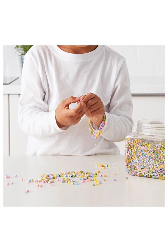 Boncuk ve Kalıpları Renkli (6 Yaş Üzeri Çocuklar İçin) 13000 Adet Boncuk 4 Adet Kalıp Set