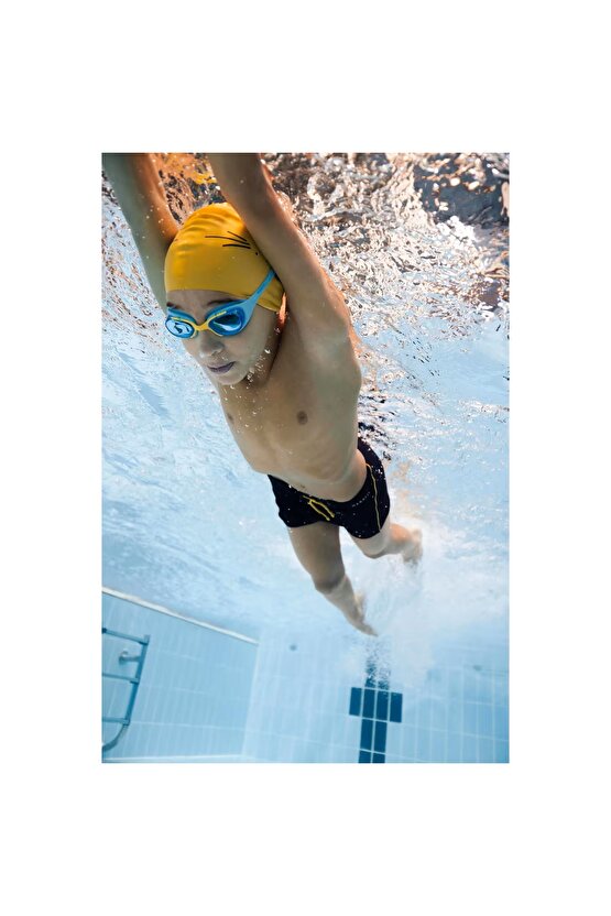 Çocuk Yüzücü Gözlüğü - MaviSarı - Şeffaf Camlar - Xbase Buğu Yapmaz Ayarlanabilir