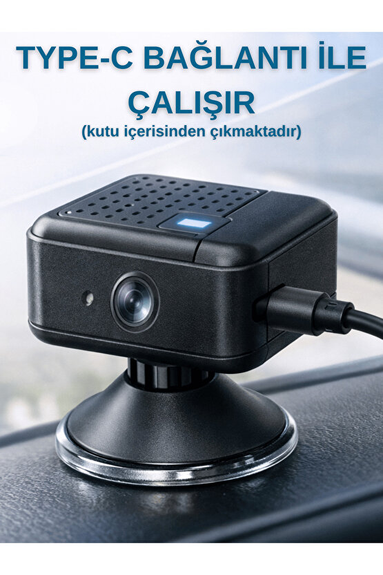 2K Araç İçi Kamera 360 Döner Oto Araç Kamerası Ön İç Dış Kayıt G Sensörlü WiFi Canlı İzleme