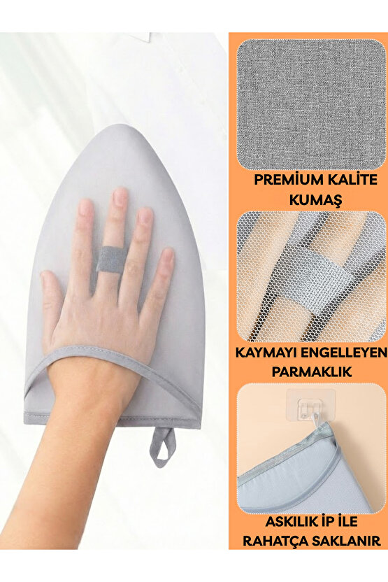 Buharlı Ütü Eldiveni Mini Ütü Pedi Sıcaklık Buhar Geçirmez Ütü Masası Eldiveni Taşınır Bez 15x25 CM