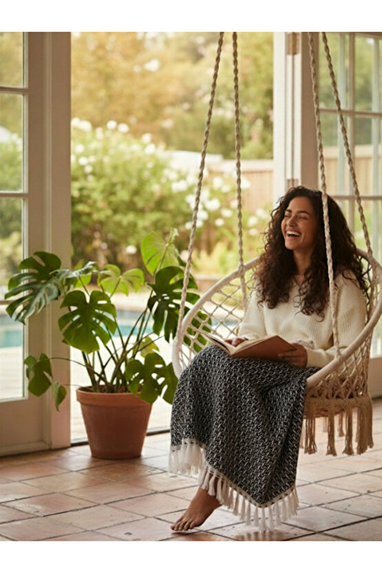 Çok Amaçlı Örtü Koltuk Çekyat Kilim Yatak Piknik Örtüsü Zemin Kaplama Yıkanabilir Saçaklı 170x200 CM