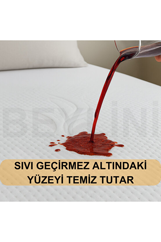 Yatak Alezi Kapitone Full Fitted Sıvı Geçirmez Kaymaz Yatak Örtüsü Yatak Koruyucu Full Kenar Çarşaf