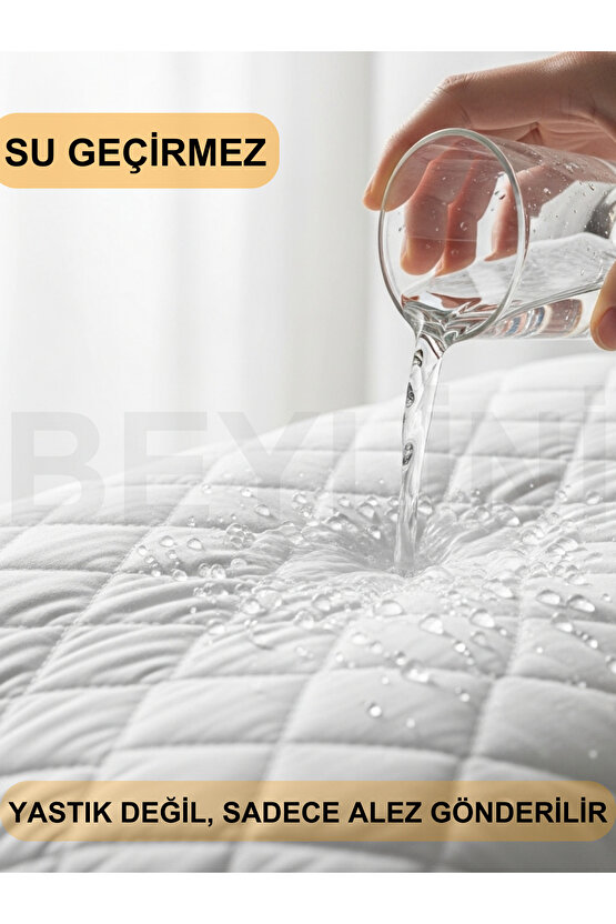 2li Yastık Alezi Sıvı Geçirmez Kapitone Fermuarlı Yıkanabilir Antialerjik Yastık Koruyucu 50x70 CM
