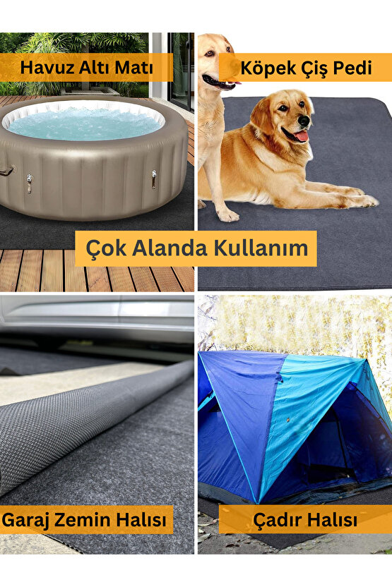 BEYLİNİ Kaymaz Yağ Matı Sıvı Geçirmez Emici Araç Altlığı Halısı Antrasit (183x188)