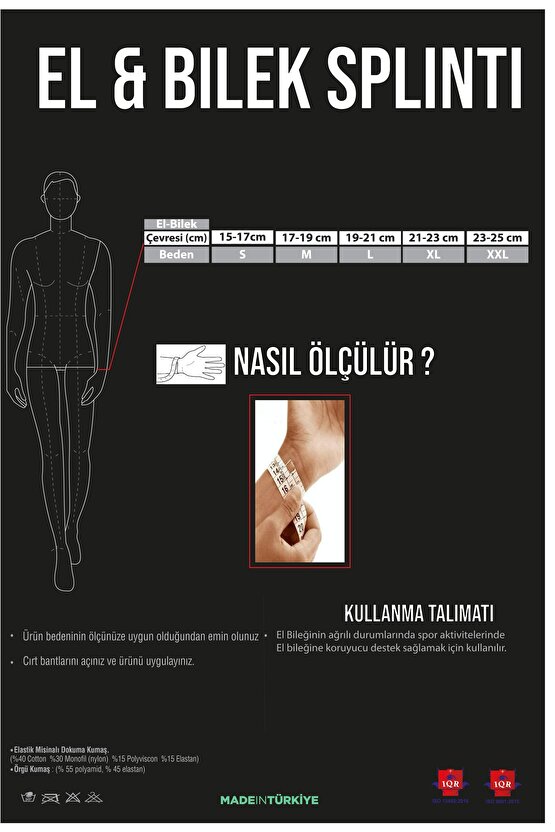 Kadın Erkek Ortopedik Ten Rengi El Bilek Ateli