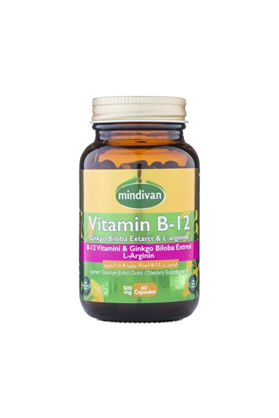 Vitamin B12 -ginko Bloba Ekstresi - L Arginin 60 Kapsül 500 Mg