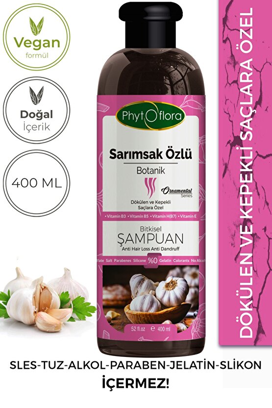 Tuzsuz Yağlı Ve Dökülen Ve Kepekli Saçlara Özel Sarımsak Özlü Bitkisel Şampuan