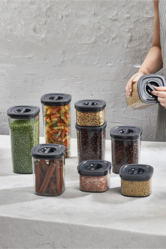 6lı Locko Kilitli Sızdırmaz Saklama Kabı Vakumlu Erzak Kabı 2L