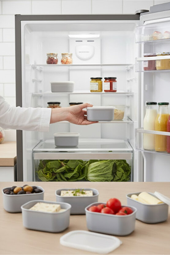 6’lı Kapaklı Saklama Kabı Seti - Küçük Boy - Porsiyonluk - Kahvaltılık Çerezlik