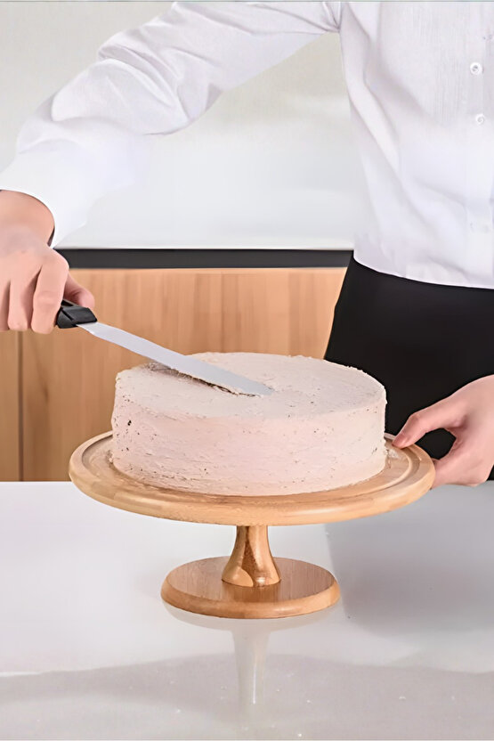 Eğik Oval Uçlu Pasta Sıvama Spatulası - Siyah - Yüksek Kalite - Dayanıklı Ve Pratik