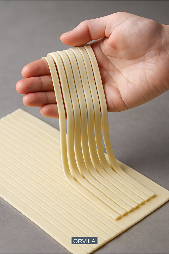 Erişte Ve Makarna Dilimleyici - Paslanmaz Çelik - Pratik Hamur Kesme Aparatı - 9 Bıçaklı