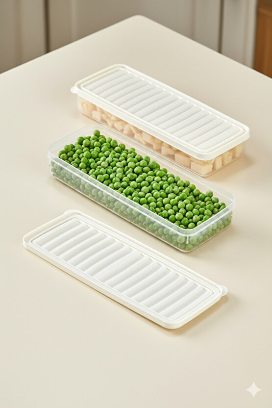 18li Şeffaf Saklama Kabı Buzdolabı Dondurucu Difrize Uygun Düzenleyici Set 6x2400 ml - 12x1200 ml