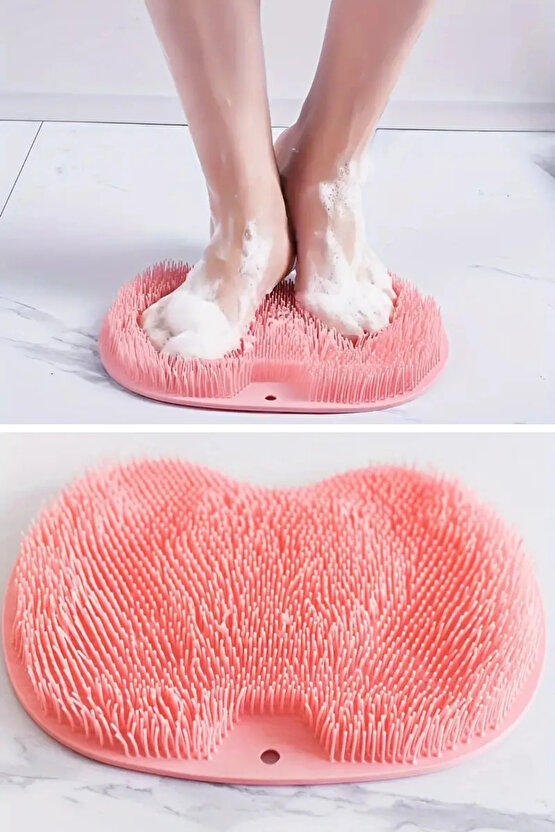 Silikon Sırt ve Ayak Masaj Matı  Banyo&Duş İçi Kaydırmaz Taban Vantuzlu Paspas