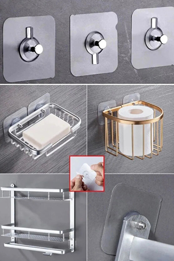 4 Adet Kendinden Yapışkanlı Tablo Askısı - Çok Amaçlı Yapışkan Vida Çivi