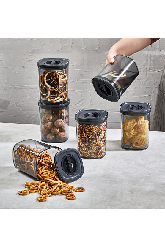 6x Adet Füme Locko Vakumlu Sızdırmaz Saklama Kabı 0,7LT & Erzak Kabı