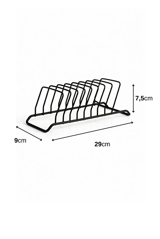 9 Bölmeli Tabaklık ve Tabak Düzenleyici Mini Bulaşıklık - Dolap İçi Çay Kahve Tablası Düzenleyici