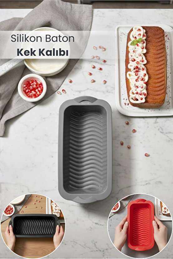 Silikon Fırın - Airfryer Baton Kek Kalıbı - Ekmek Kalıbı - Çok Amaçlı Pişirme Matı