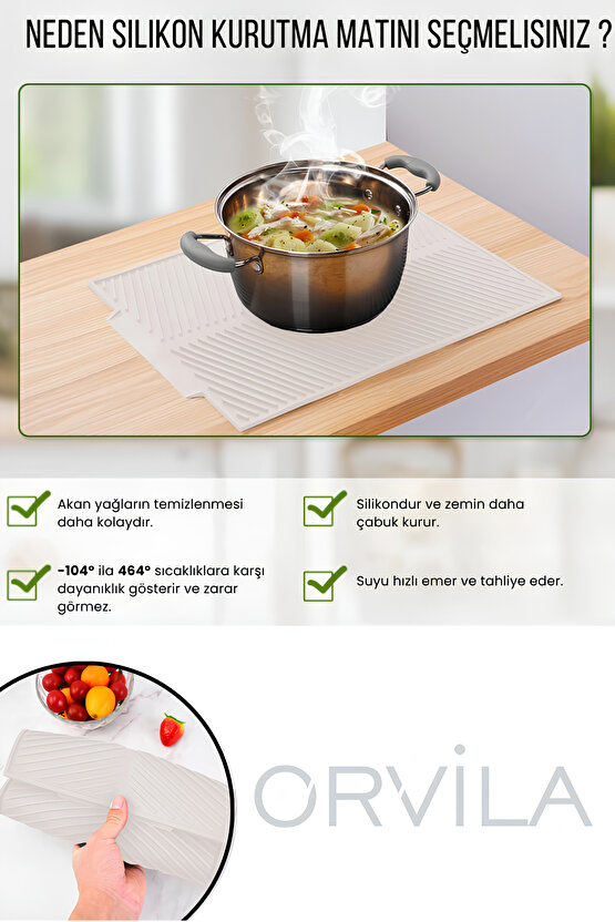 Silikon Bulaşık Kurutma Matı Maxi Boy 44x33cm