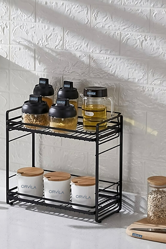 Çok Amaçlı Metal Katlı Raf |Düzenleyici Mutfak Masa Üstü Baharat Malzeme Banyo Dolap Organizeri