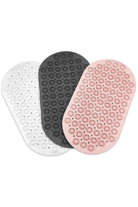 Silikon Kaydırmaz Taban Masajlı Duşakabin ve Banyo Paspası - Oval Banyo ve Küvet İçi Masajlı Paspas