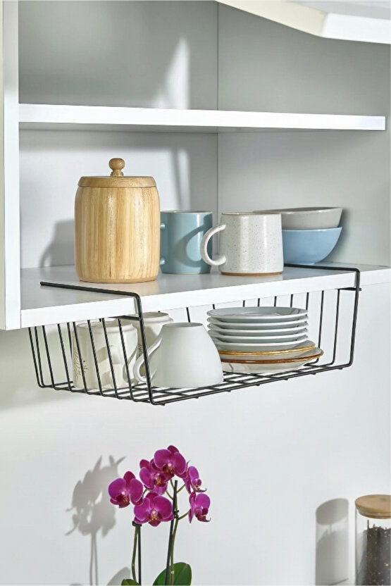 Dolap Içi Asılabilir Kanguru Model Düzenleyici Raf 36cm - Siyah