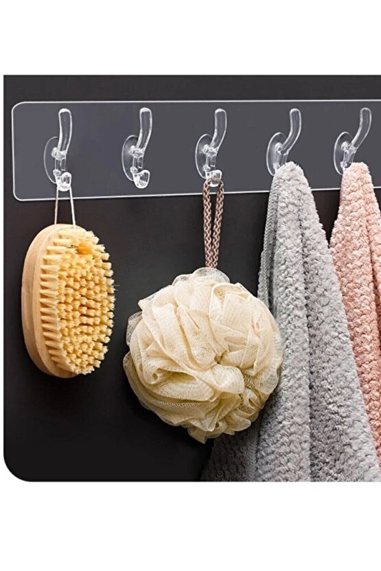 5li Kendinden Yapışkanlı Şeffaf Silikon Askı