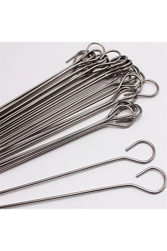 4 Adet - Ömür Boyu Paslanmaz Airfryer Kebap Şişi - 20 Cm Mangal Şiş