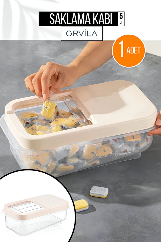 Çok Amaçlı Saklama Kabı 5lt Multibox- Erzak Bakliyat Deterjanlık Saklama Kutusu