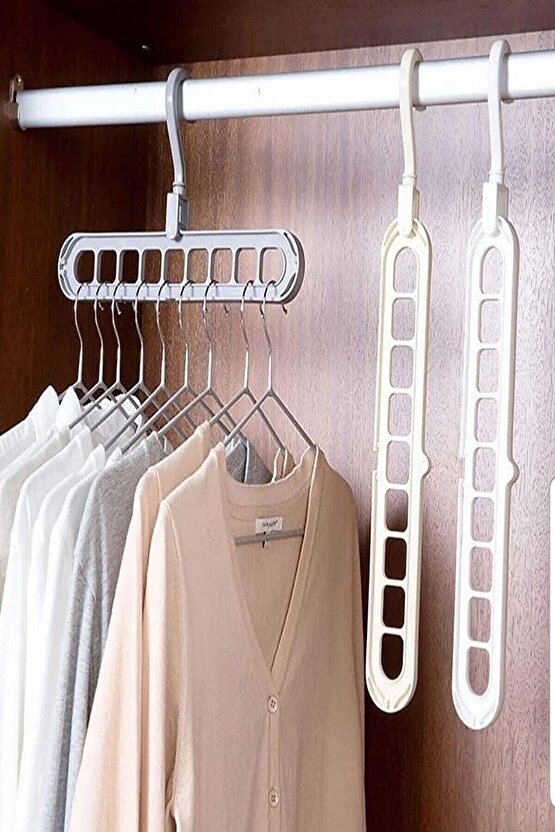 Sihirli Elbise Askısı 9 Gözlü Akıllı Askı Sihirli Askılık