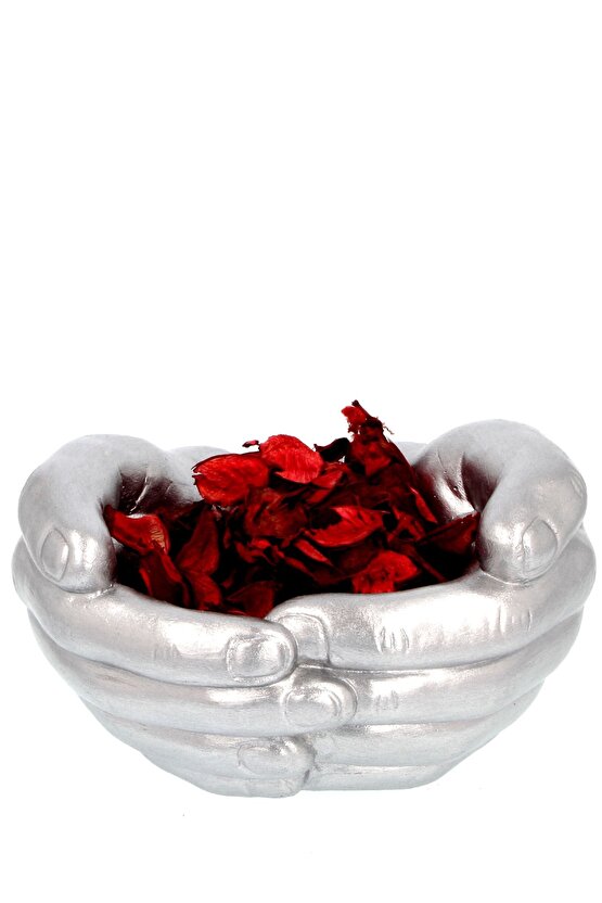 Dekoratif Avuç Içi El Figür Beton Saksı Hediyelik Anahtarlık Biblo 1650gr.