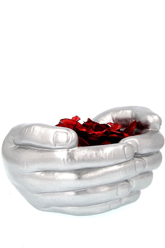 Dekoratif Avuç Içi El Figür Beton Saksı Hediyelik Anahtarlık Biblo 1650gr.