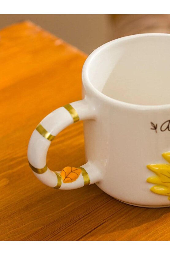 LCW HOME Karişik Yaprak Baskılı Seramik Kupa 450 ml (W5)