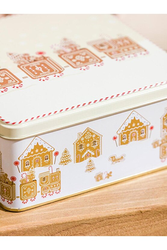 Yılbaşı Temalı Metal Saklama Kabı 17 Cm (W5)