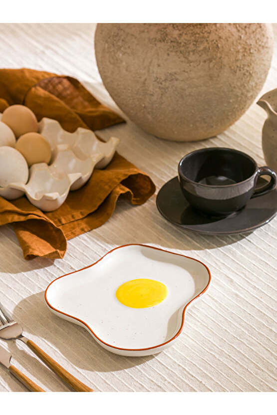 LC MA BELLA Beyaz Baskılı Seramik Sunum Tabağı 20 Cm