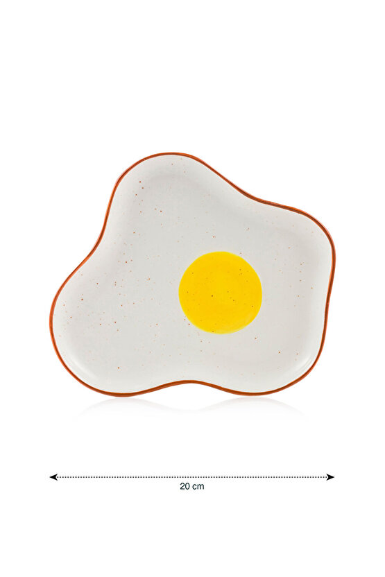 LC MA BELLA Beyaz Baskılı Seramik Sunum Tabağı 20 Cm