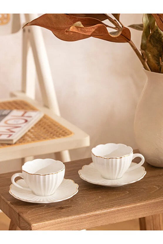 LCW HOME Beyaz 2 Kişilik Porselen Kahve Fincan Takımı 115 Ml