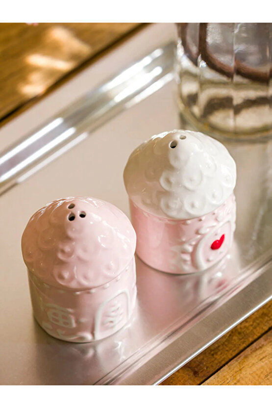 LCW HOME Pembe Kurabiye Ev Seramik Tuzluk Ve Biberlik