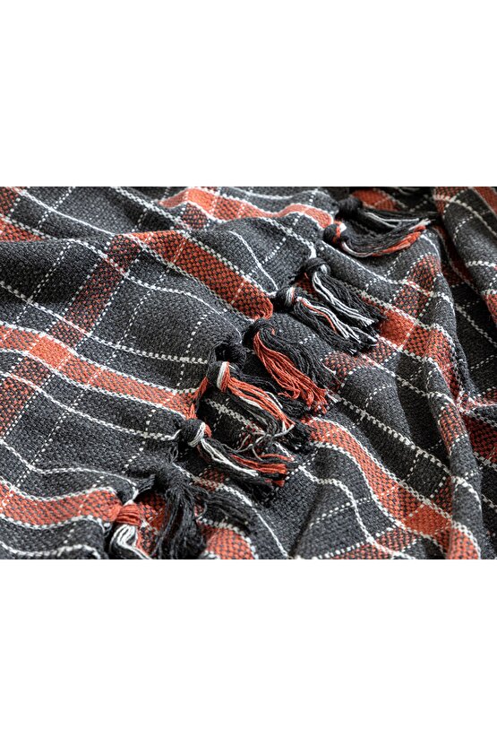 Felicita Pamuk Dokuma Koltuk Örtüsü 170x180 Antrasit