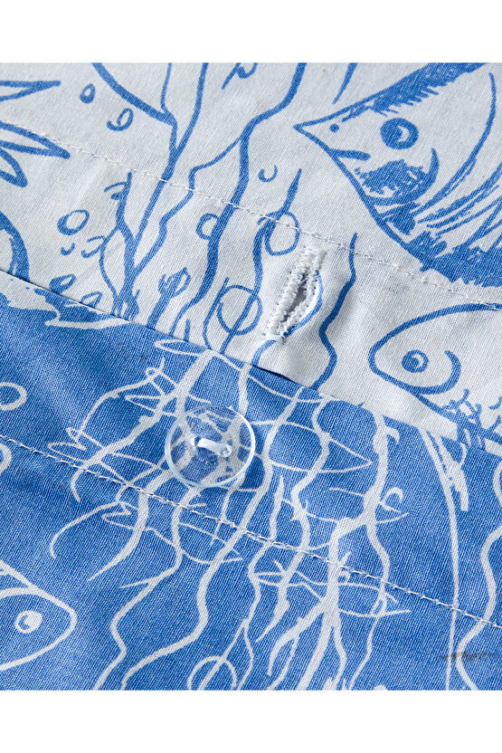 Underwater Wonders King Size Nevresim Seti Koyu Mavi