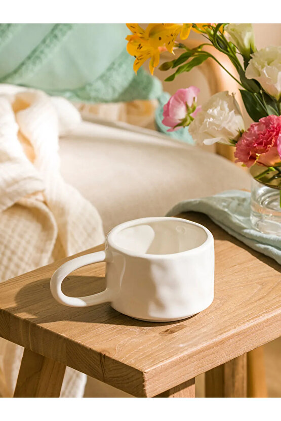LCW HOME Beyaz Fiyonk Baskılı Seramik Kupa 400 Ml