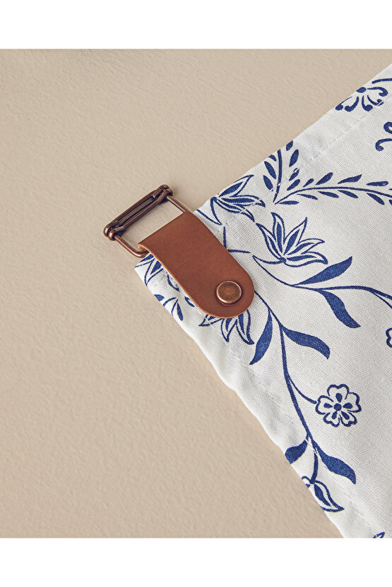 Cooktop Pamuk Polyester Mutfak Önlüğü 70x55 Cm Beyaz - Mavi