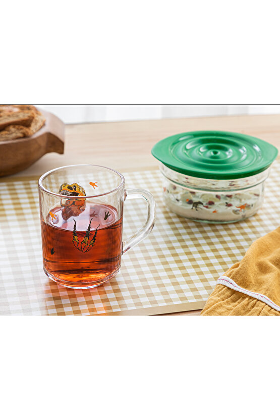 Dinosaurs World Cam Bebe Mama Takımı Yeşil