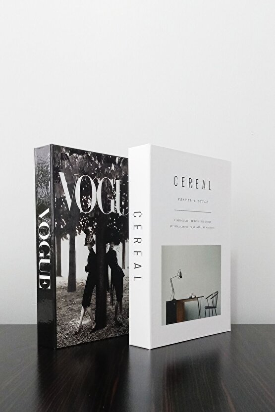 2li Dekoratif Kitap Kutu Görünümlü Vogue İki Kadın & Cereal Temalı